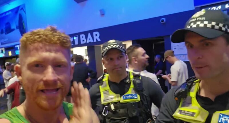 Tennis super fan who went viral for Emma Raducanu support is EVICTED from Australian Open by police during Alex de Minaur match