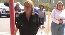 Tense moment Jacinta Allan is ambushed at a press conference