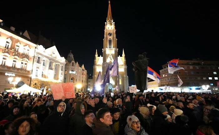 Thousands rally in Serbia as students vow to lead on fight against corruption