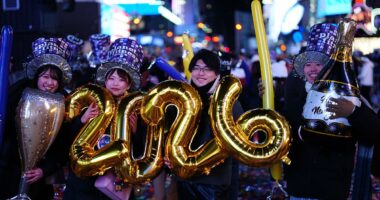 Times Square rings in the New Year with confetti-filled celebration