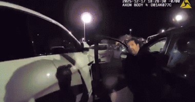 Paul Correa talking to officers GIF