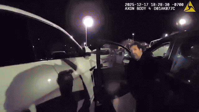 Paul Correa talking to officers GIF