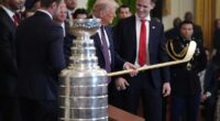 Trump receives golden gift from defending hockey champs