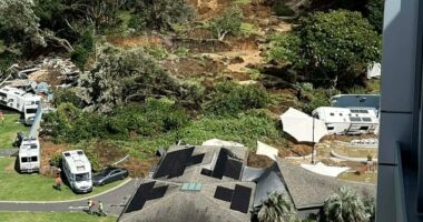 A landslide hit Mount Maunganui Beachside Holiday Park at 9.30am on Thursday