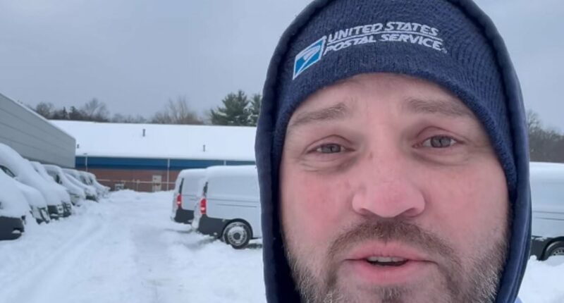 USPS mailman is SUSPENDED after posting wintery working conditions