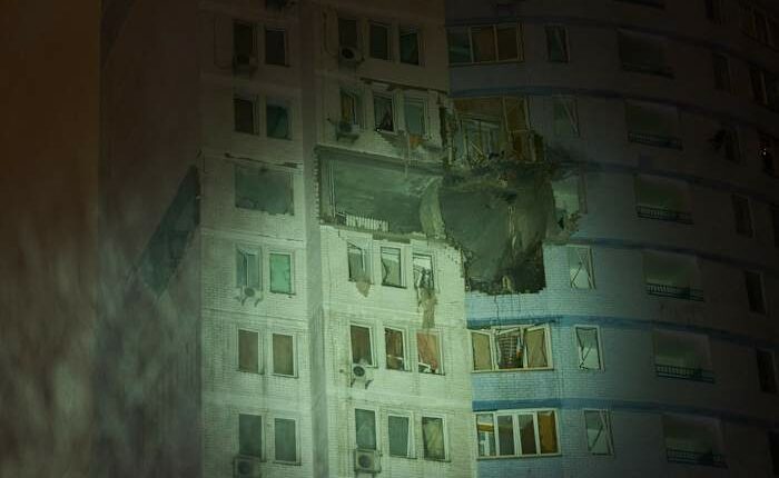 Ukrainian drones set fire to Russian oil depot after Moscow launches new hypersonic missile