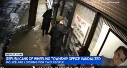 Video shows vandals target Republicans of Wheeling Township Office in Arlington Heights, Charlie Kirk's image defaced