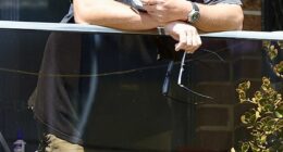 When approached on his balcony, Jason Cornish invited the Daily Mail inside to discuss the allegations, saying, 'Come up – I won't hurt you'