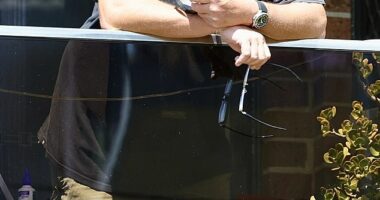 When approached on his balcony, Jason Cornish invited the Daily Mail inside to discuss the allegations, saying, 'Come up – I won't hurt you'