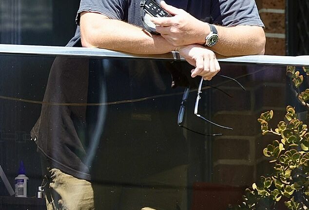 When approached on his balcony, Jason Cornish invited the Daily Mail inside to discuss the allegations, saying, 'Come up – I won't hurt you'