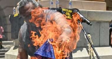 Why a First Nations man set the Australian flag on fire
