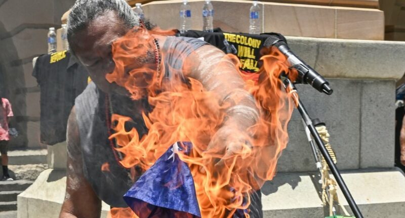 Why a First Nations man set the Australian flag on fire