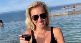 Woman and dog fall into convulsive FITS in freak accident on sidewalk