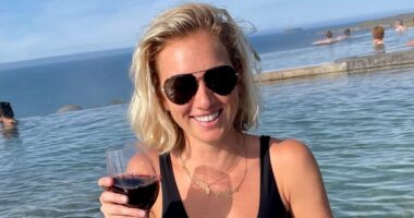 Woman and dog fall into convulsive FITS in freak accident on sidewalk