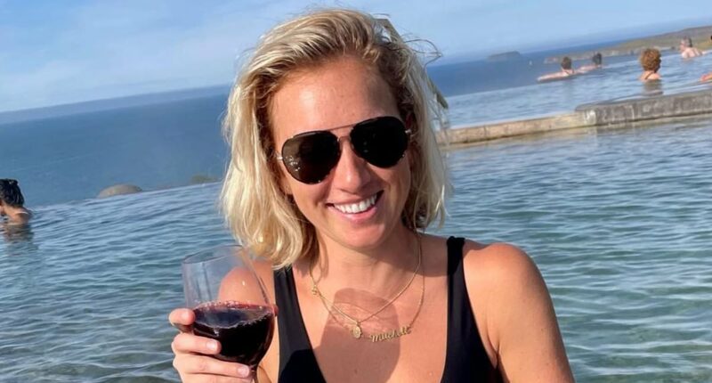 Woman and dog fall into convulsive FITS in freak accident on sidewalk