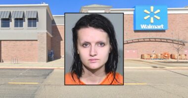 Woman set Walmart baby cribs ablaze with camping fuel as store was 'full' of customers on New Year's Eve, causing $5 million in damages, authorities say