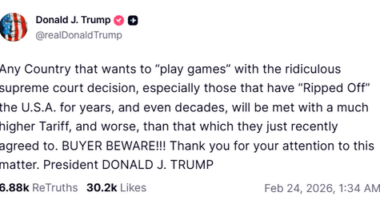 'BUYER BEWARE': Trump's new tariff threat after court smackdown