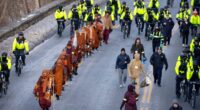 A 15-week 'Walk for Peace' concludes with Buddhist monks' arrival in Washington