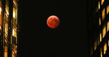 A total lunar eclipse will turn the moon blood red on Tuesday across several continents