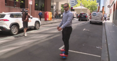 Jack Gibson-Burrell, 22, faced Melbourne Magistrates Court in person on Monday, wearing red Crocs and leaving on a RipStik.