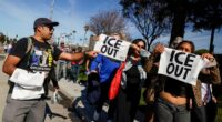 Anti-ICE Super Bowl protesters inspired by Bad Bunny block roads