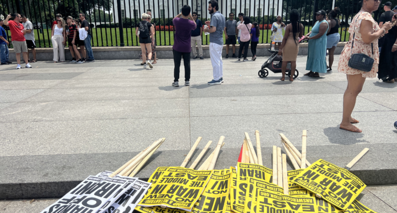 Anti-US protesters funded by pro-China tycoon mobilize as first bombs fall on Iran