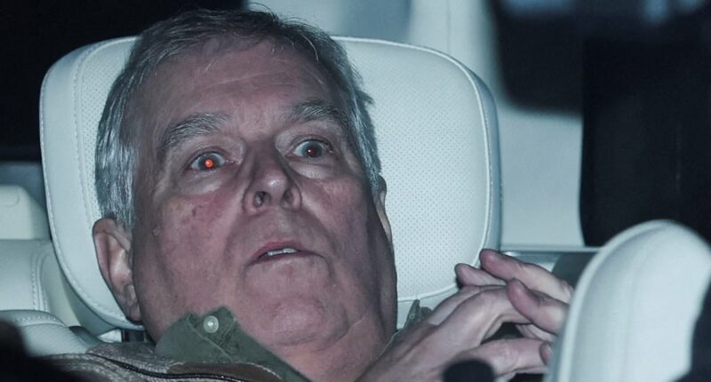 Arrested Andrew is pictured being released from police custody