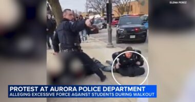 Aurora protest today held at police department after school walkout, ICE protest ends with students arrested, officer hurt: VIDEO