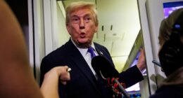 Awkward moment Trump is asked about Kristi Noem and Corey Lewandowski's 'close personal relationship'