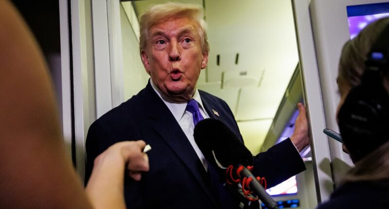 Awkward moment Trump is asked about Kristi Noem and Corey Lewandowski's 'close personal relationship'