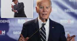 Biden, 83, jokes about age and brags about his border numbers during rare speech