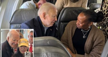 Biden flies to South Carolina for rare campaign stop after cancer diagnosis -- tries to take 'awkward' selfie with supporterÂ 