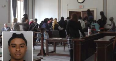 Brawl erupts in Ohio courtroom after judge hands down reduced sentence for teen killer