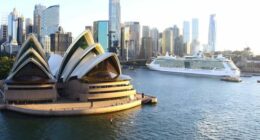 A ship at Sydney's Overseas Passenger Terminal.