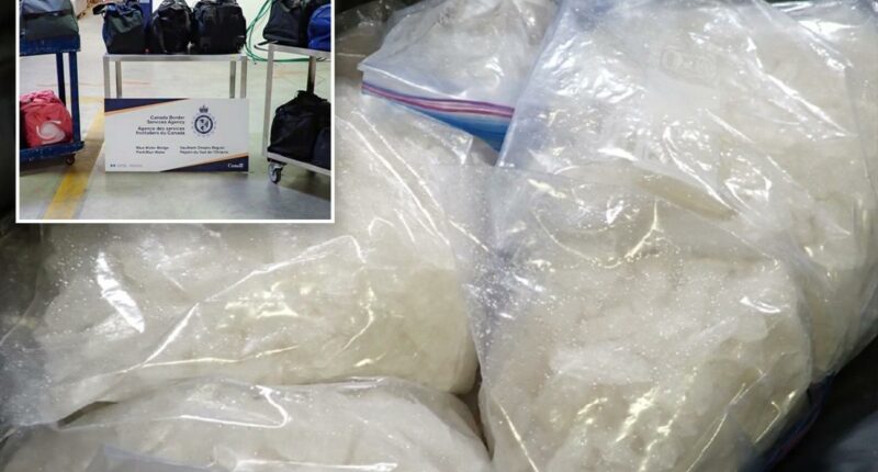 Canadian officials seize nearly 600 pounds of meth at US border