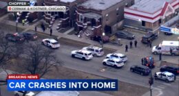 Car involved in Cicero, Hillside investigation crashes into home at Cermak, Kostner in Lawndale, Chicago: police
