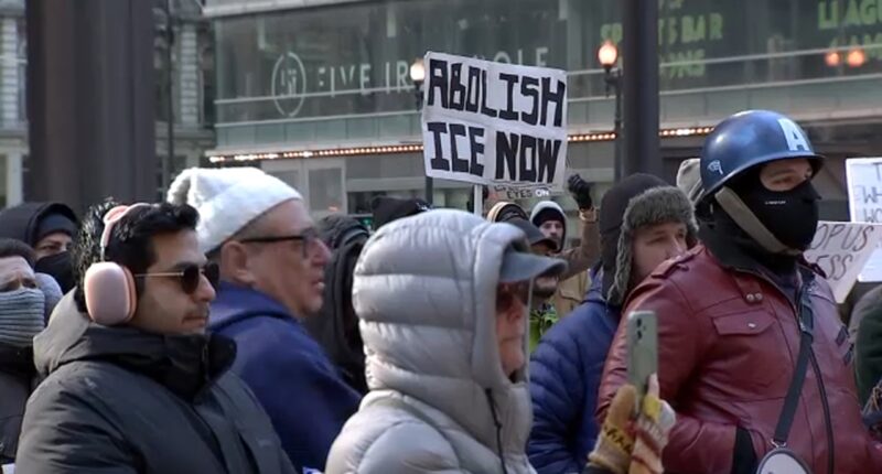 Chicago anti-ICE protests held in area 1 month after fatal shooting of Renee Good by federal agents in Minneapolis, Minnesota