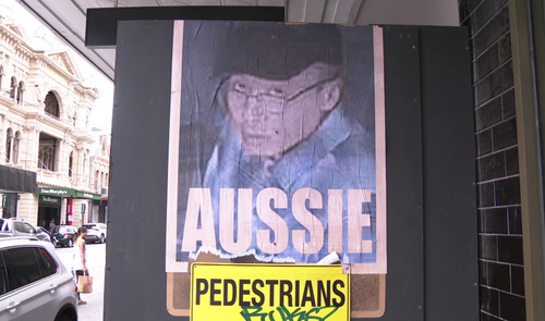 Poster of man accused of throwing hot coffee on baby in Brisbane on Chapel Street