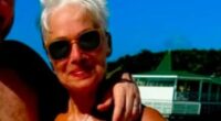 Denise Welch, 66, shows off incredible 2.5st weight loss in a blue swimsuit as she reveals why she's cropped her husband out of beach snap
