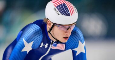 Did US speedskater Jordan Stolz win his third gold medal at the 2026 Olympics?