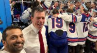Donald Trump calls USA Olympics hockey heroes as FBI director Kash Patel joins in wild locker room celebrations
