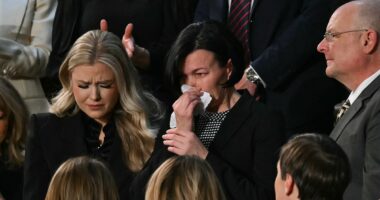 Erika Kirk comforts Iryna Zarutska's mother during State of the Union
