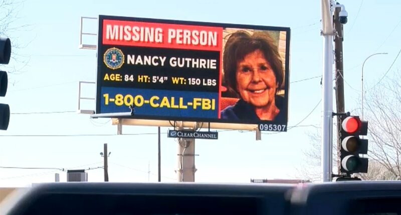 FBI Nancy Guthrie billboard campaign aims for 'crucial piece of information'