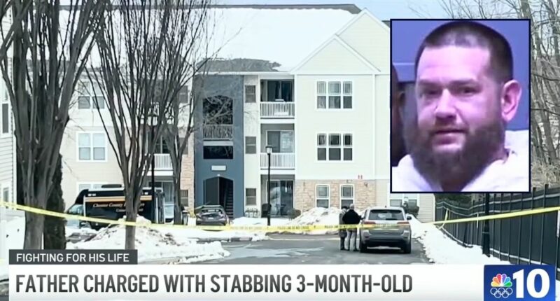 Father stabbed 3-month-old son and 'threw the infant in the snow' after telling the child's mother he needed to 'sacrifice the baby,' cops and prosecutors say