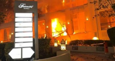 Four people injured in Iranian strike on five-star hotel in Dubai