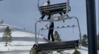 Girl, 12, dangles from ski chairlift in California before crashing to ground in terrifying video
