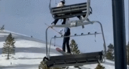 Girl, 12, dangles from ski chairlift in California before crashing to ground in terrifying video