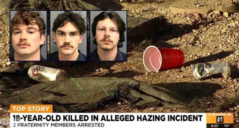 'Hadn't even finished the whole year': Fraternity brothers turn 'rush' event into 'hazing' party where freshman pledge died, cops say