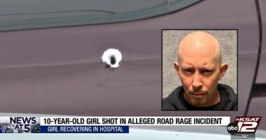 'Heard a pop': 10-year-old on way to school shot by road rage driver who had his own child in car and was fuming over victim's mom honking at him, cops say