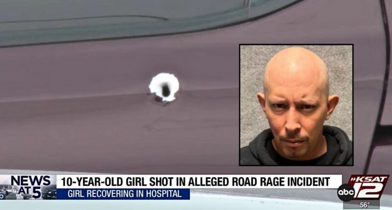 'Heard a pop': 10-year-old on way to school shot by road rage driver who had his own child in car and was fuming over victim's mom honking at him, cops say